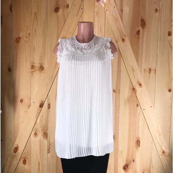 Speechless Women's Size 14 Top White Tunic Blouse Sleeveless NWOT - Picture 6 of 16